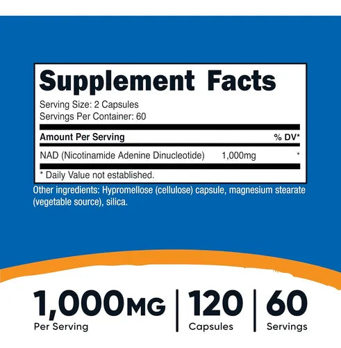 NAD+ nicotinamida adenina dinucleótido Nutricost